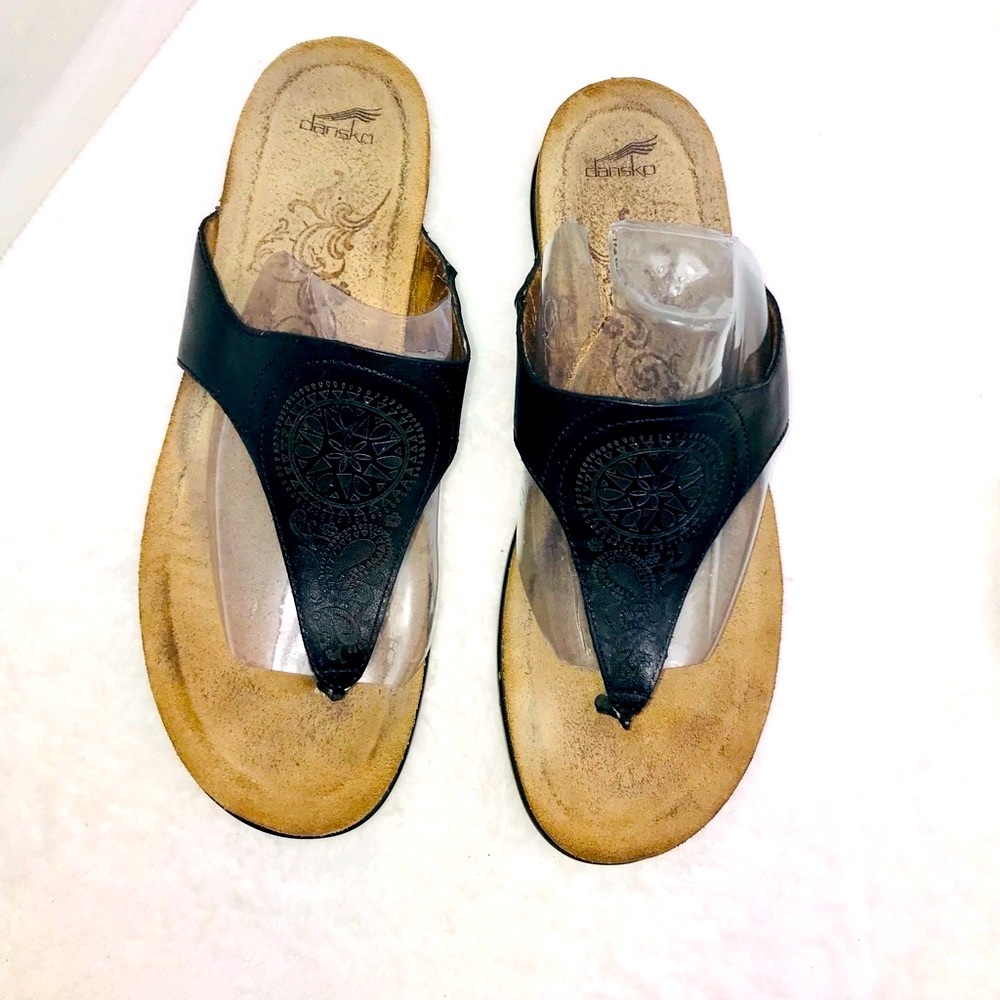 Dansko Black Leather Sandals